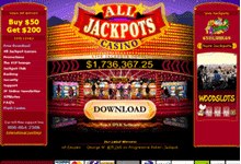 AllJackpots Casinoscreen shot Deposit Bonus & Review