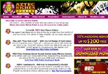 AztecRichesPoker.com screenshot Deposit Bonus & Review