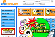 Bingoday.com screenshot Deposit Bonus & Review