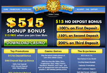 LionSlots.com Sign Up Bonuses